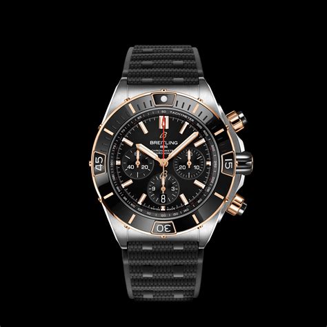 breitling ub0136251b1s1|Breitling Super Chronomat B01 44 Black Dial and Black Rubber .